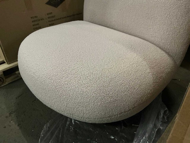 Gigameubel swivel teddy beige fauteuil - afbeelding 3 van  4