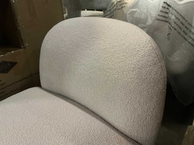Gigameubel swivel teddy beige fauteuil - afbeelding 2 van  4