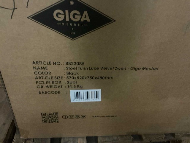 Gigameubel turin luxe eetkamerstoel (4x) - afbeelding 5 van  5