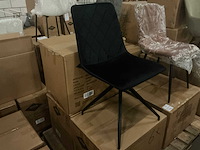 Gigameubel yez velvet zwart eetkamerstoel (6x) - afbeelding 3 van  5