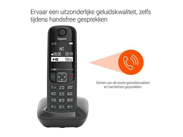 Gigaset as690r trio dect telefoon zwart - afbeelding 2 van  4