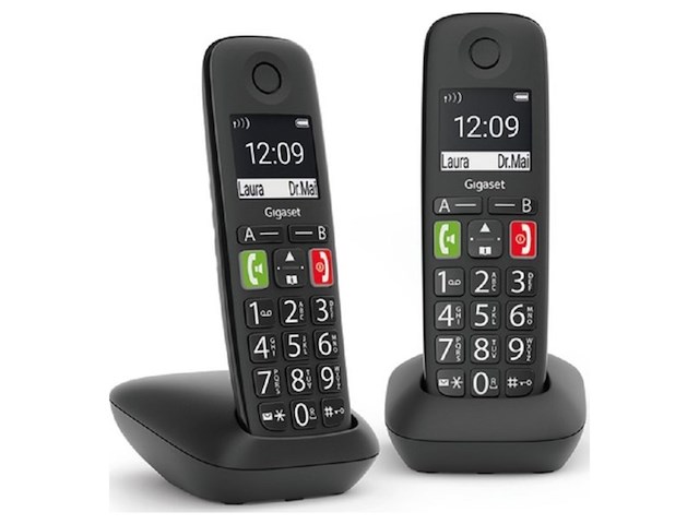 Gigaset e290e duo senioren dect telefoon zwart - afbeelding 1 van  3