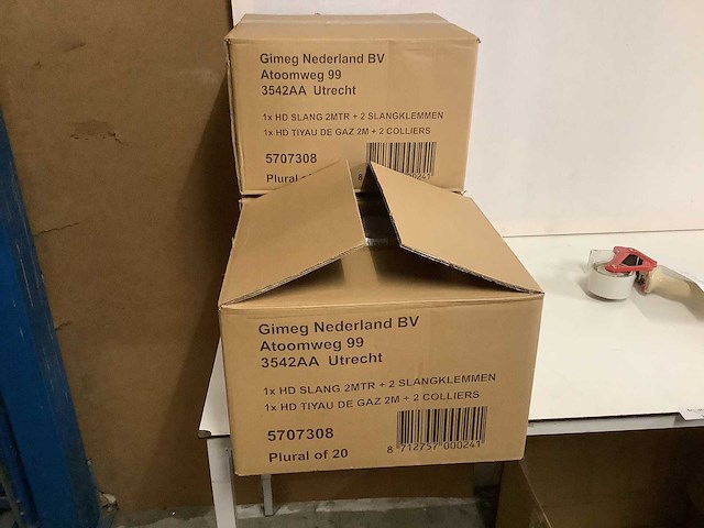 Gimeg - pvc gasslang 20 meter lang + 2 slangklemmen (60x) - afbeelding 1 van  5