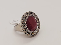 Gioielli dames ring - nieuw - stenen zijn geen natuurlijke diamanten - afbeelding 2 van  4