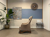 Giorgetti mobius wingchair fauteuil stof + hout - afbeelding 4 van  10