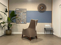 Giorgetti mobius wingchair fauteuil stof + hout - afbeelding 5 van  10