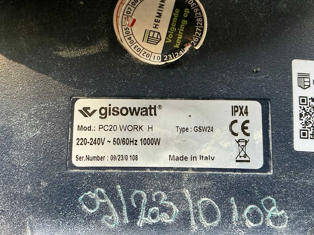 Gisowatt pc20 industriële stofzuiger - afbeelding 1 van  1