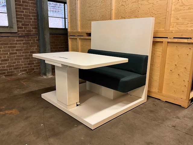 Gispen - ellen lounge - verrijdbare werkplek met een uitschuifbaar en in hoogte verstelbaar blad 140x130x142cm - afbeelding 8 van  12