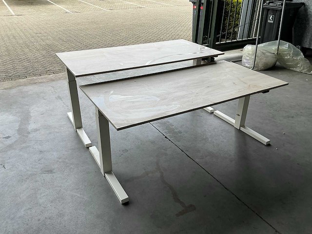Gispen verstelbaar bureautafel 160x80 cm (2x) - afbeelding 3 van  9