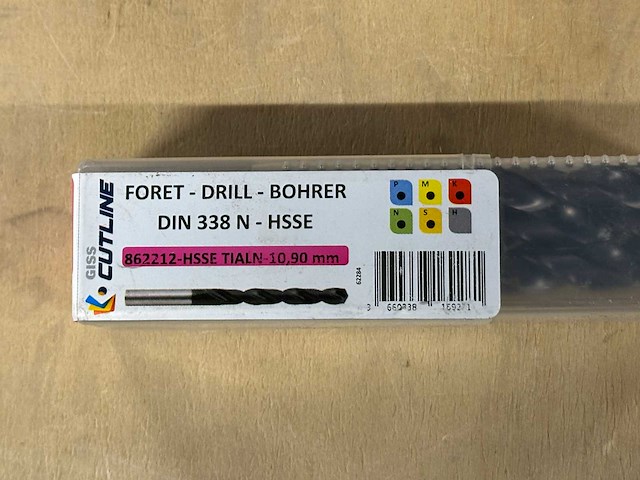 Giss - hsse tialn 10,90mm - partij metaalboren (7x) - afbeelding 2 van  4