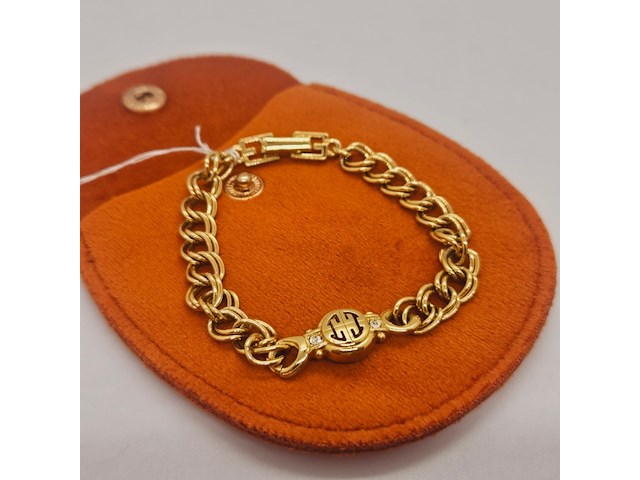 Givenchy gold filled link chain armband - monogram crystal - afbeelding 1 van  6