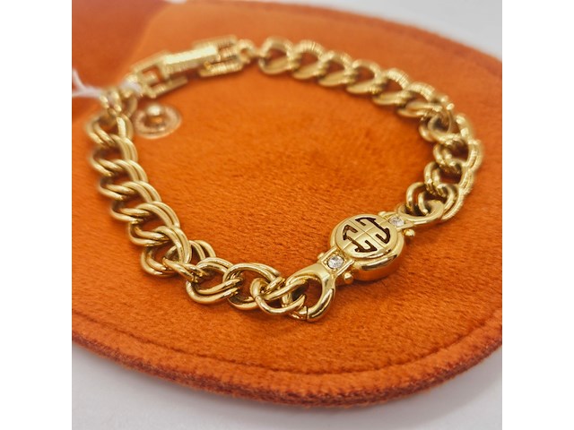 Givenchy gold filled link chain armband - monogram crystal - afbeelding 3 van  6