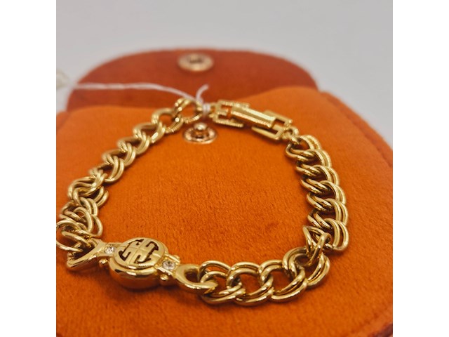 Givenchy gold filled link chain armband - monogram crystal - afbeelding 4 van  6