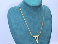 Givenchy goldplated 'bow' collier met steentjes - afbeelding 1 van  6