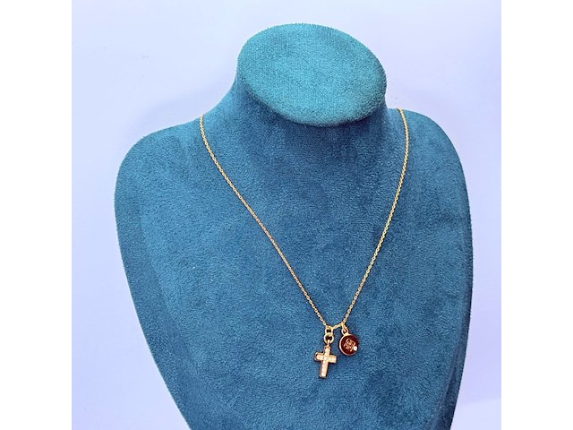 Givenchy goldplated 'diamond cross' pendant collier - afbeelding 1 van  7