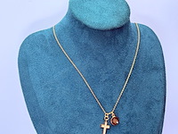 Givenchy goldplated 'diamond cross' pendant collier - afbeelding 1 van  7