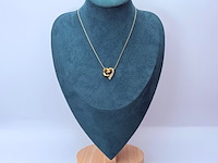 Givenchy 'monogram heart' goldplated collier met steentjes - afbeelding 2 van  7