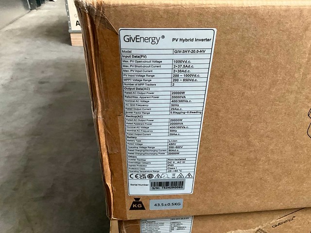 Givenergy giv-3hy-20.0-hv 3-fase 20kw pv hybride omvormer - afbeelding 3 van  3