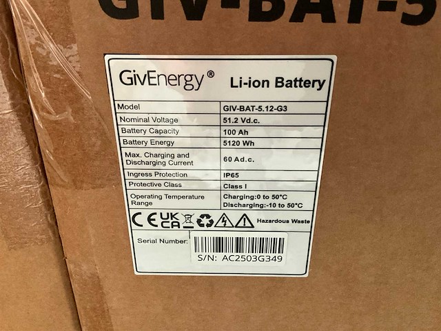 Givenergy giv-bat-5.12-g3 5.12kwh li-ion thuisbatterij - afbeelding 4 van  4