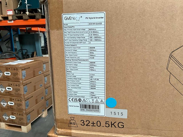 Givenergy giv-hy-3.6-g3 1-fase 3.6kw pv hybride omvormer - afbeelding 3 van  3