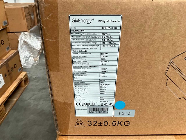 Givenergy giv-hy-5.0-g3 1-fase 5kw pv hybride omvormer - afbeelding 3 van  3