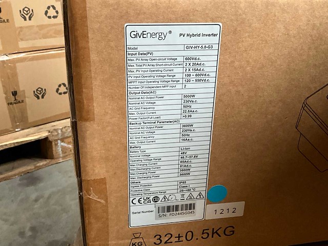 Givenergy giv-hy-5.0-g3 1-fase 5kw pv hybride omvormer - afbeelding 3 van  3