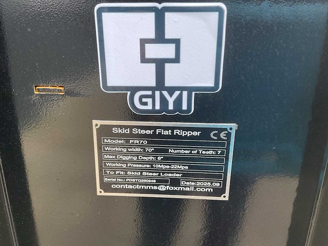 Giyi fr70 skid steer flat ripper schranklader - afbeelding 3 van  12