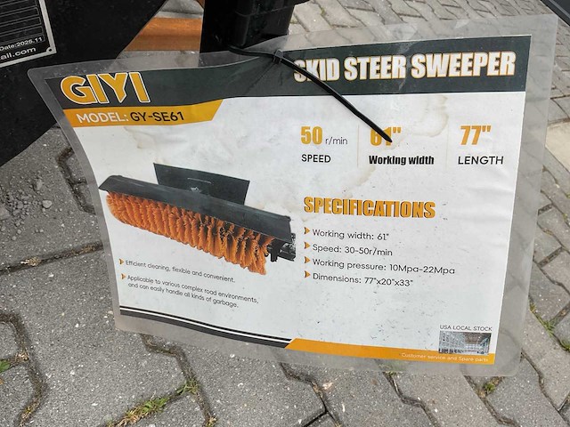 Giyi gy-se61 veegborstel voorladers en accessoires - afbeelding 4 van  10