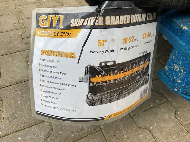 Giyi gy-srt57 skid steer grader rotary tiller schranklader - afbeelding 4 van  13