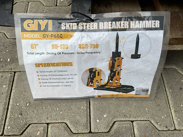 Giyi p680 skid steer breaker schranklader - afbeelding 1 van  2