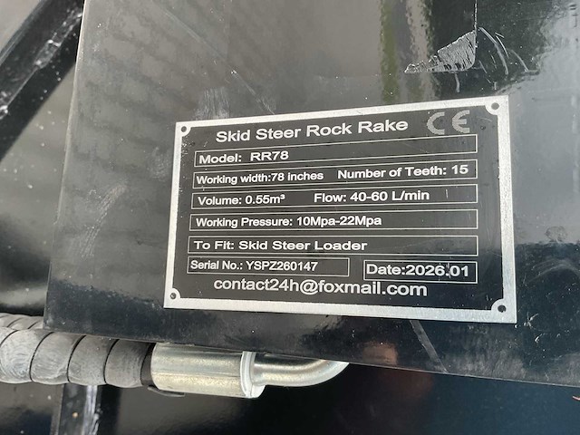 Giyi rr78 skid steer rock rake - afbeelding 14 van  14
