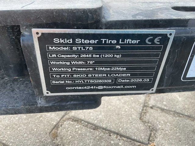 Giyi stl75 skid steer tire lifter - afbeelding 14 van  14