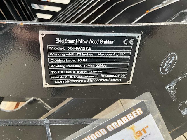 Giyi x-hwg72 skid steer hollow wood grabber schranklader - afbeelding 10 van  10
