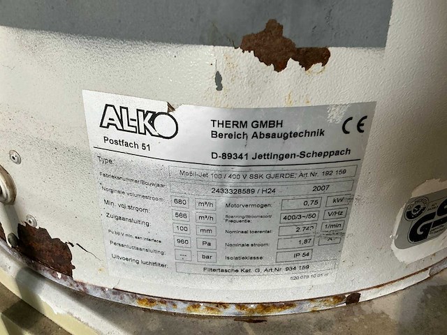 Gjerde mobil jet 100 filter afzuiginstallatie - afbeelding 8 van  8