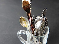 Glaasje met verzilverde lepeltjes - afbeelding 2 van  3