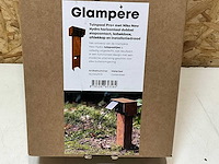 Glampere tuinpaal cortenstaal met wandcontactdoos ra 2-voudig - afbeelding 3 van  3
