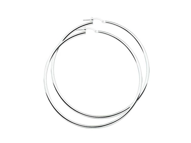 Glams oorringen ronde buis 70 mm zilver - afbeelding 1 van  1