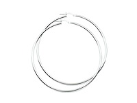 Glams oorringen ronde buis 70 mm zilver