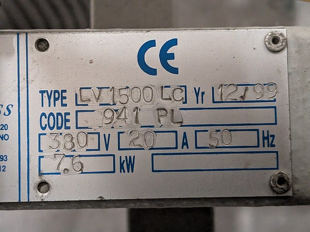 Glas wasstraat polyglass, lv1500lc, bouwjaar 1999 - afbeelding 8 van  20