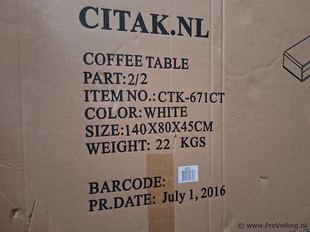 Glasblad t.b.v. citak salontafel ctk-671 ct - afbeelding 2 van  2