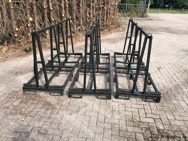 Glasbokken, staal - 220x65x100cm - 3 stuks - afbeelding 2 van  3