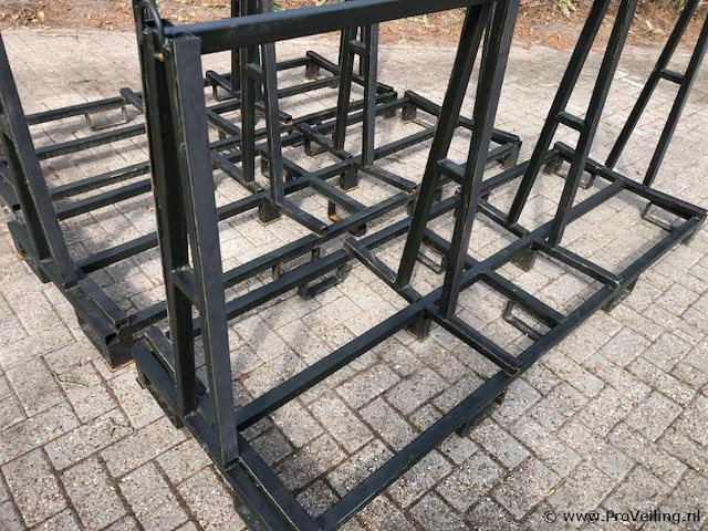 Glasbokken, staal - 220x65x100cm - 3 stuks - afbeelding 3 van  3