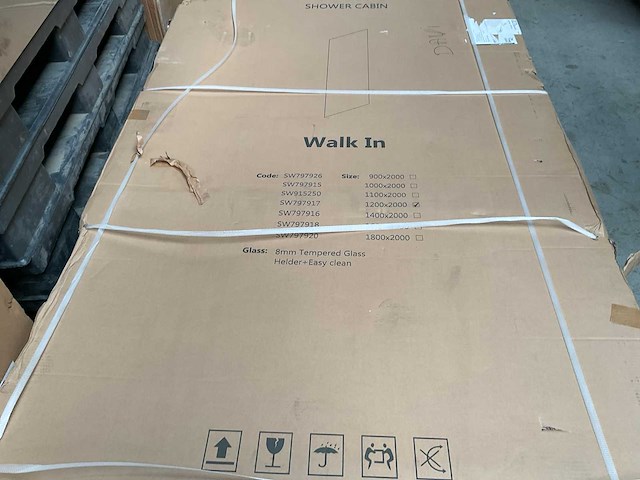 Glasplaat 120x200cm antikalk helder glas 8mm - afbeelding 2 van  2