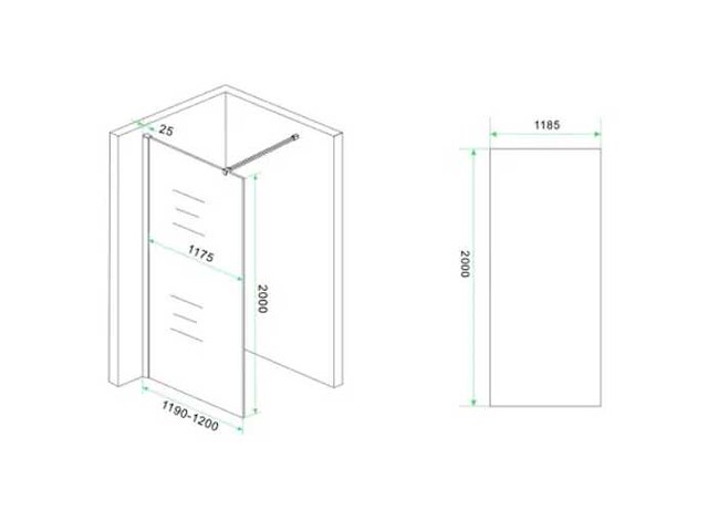 Glasplaat wiesbaden - slim spiegelrook naar helder glas - douche & badwand (120x200 cm) - afbeelding 2 van  5