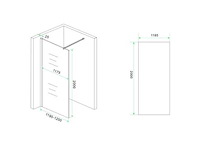 Glasplaat wiesbaden - slim spiegelrook naar helder glas - douche & badwand (120x200 cm) - afbeelding 2 van  5