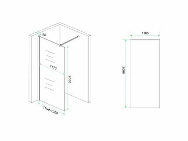 Glasplaat wiesbaden - slim spiegelrook naar helder glas - douche & badwand (120x200 cm) - afbeelding 2 van  5