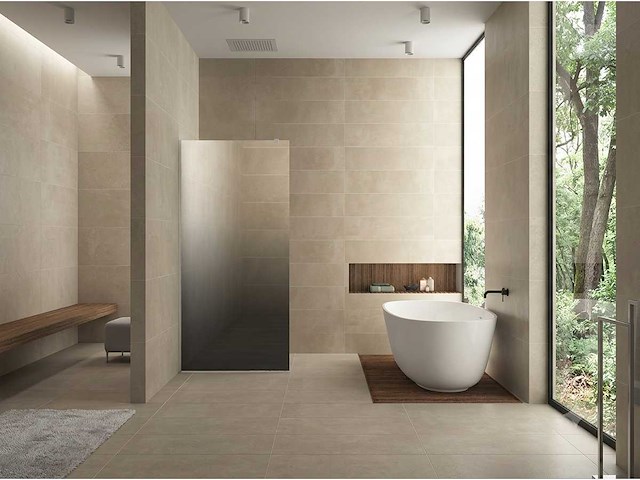 Glasplaat wiesbaden - slim spiegelrook naar helder glas - douche & badwand (90x200 cm) - afbeelding 1 van  7