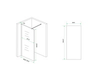 Glasplaat wiesbaden - slim spiegelrook naar helder glas - douche & badwand (90x200 cm) - afbeelding 2 van  7
