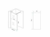 Glasplaat wiesbaden - slim spiegelrook naar helder glas - douche & badwand (90x200 cm) - afbeelding 2 van  7