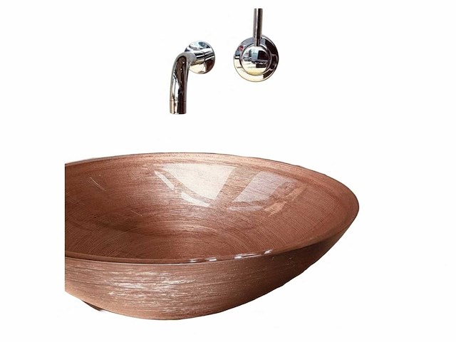 Glass design ø 40 cm washbasin glass brons - afbeelding 1 van  4